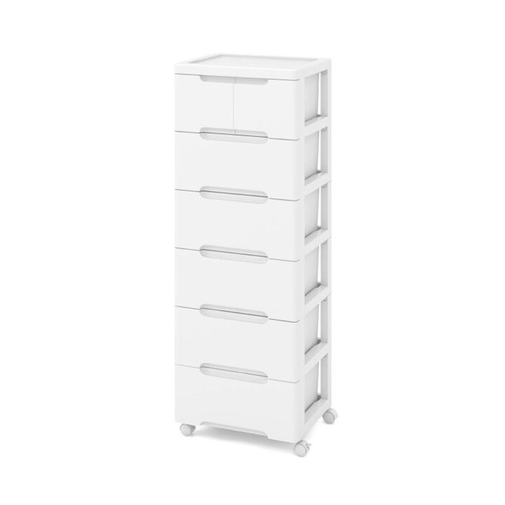 Hivvago Rolling Storage Cabinet with Universal Wheels and Drawers