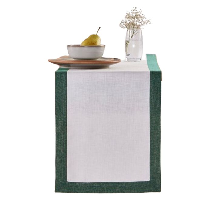 Solino Home 100% Pure Linen Table Runner 14 x 90 Inch | Festive Edge