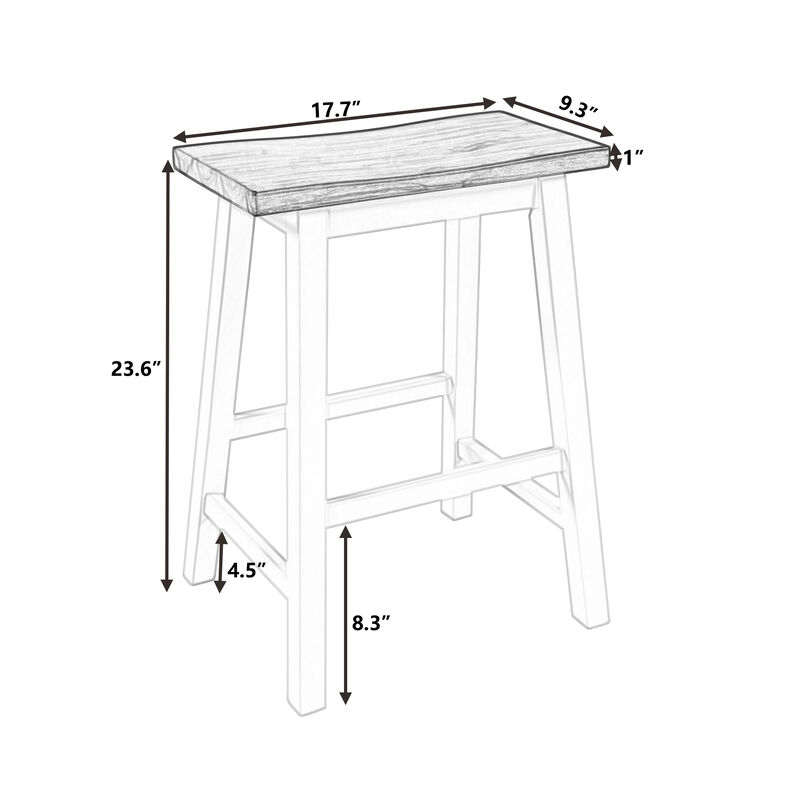 Farmhouse 2-piece Counter Height Kitchen Dining Stools