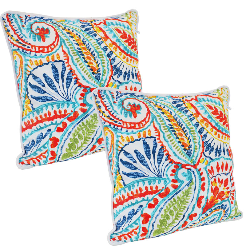 Sunnydaze Indoor/Outdoor Square Throw Pillow - 16 in