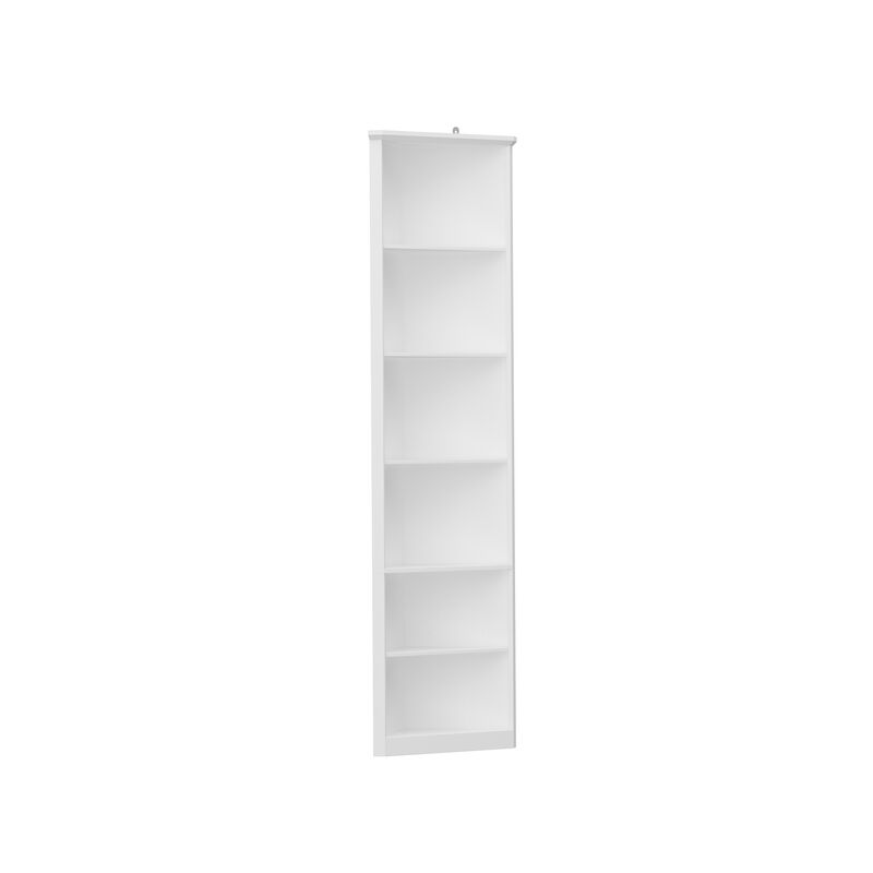 Modern Book Shelf Set of 2, 6 Tiered Corner Shelves, Small Corner Bookshelf for Small Spaces, Adjustable Tall Bookcase for Bathroom, Living Room, Office, White(31.5"x 13.9"x 78.7")