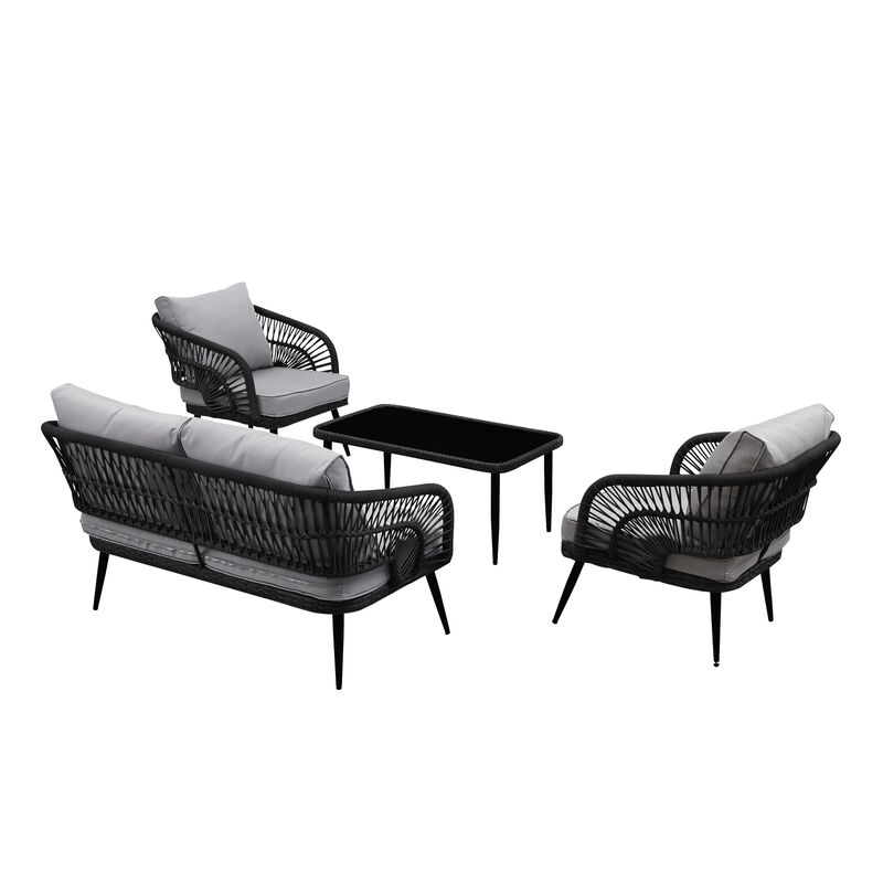 Inspired Home Arsema  Outdoor 4pc Seating Group