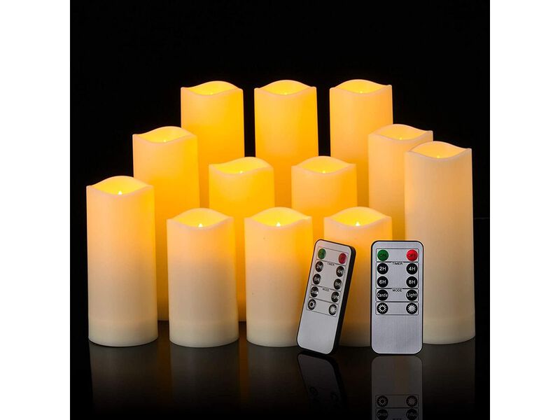 YOROXRG 12 Pack Flameless Candles Battery Operated Waterproof Led Candles