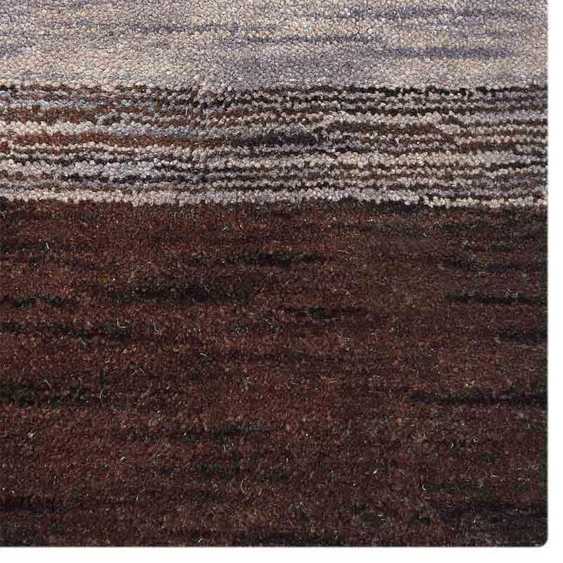 RUGSOTIC CARPETS HAND KNOTTED LOOM WOOL ECO-FRIENDLY AREA RUGS  - 6'x9', Rectangle, Brown Beige Color, Contemporary Modern Design, High Pile Thick Handmade Anti Skid Rugs for Living Room (L00206)