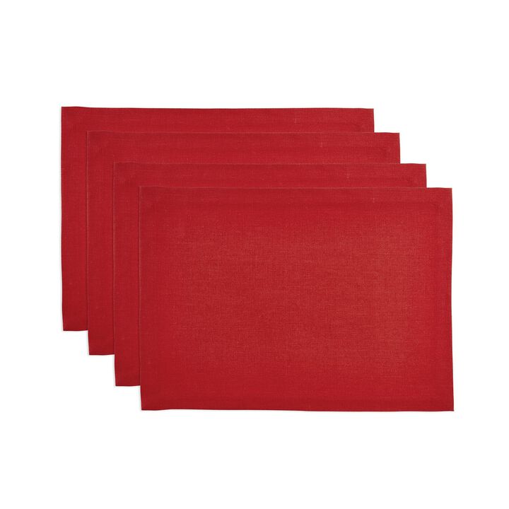 Solino Home 100% Pure Linen 14 x 19 Inch Placemats Set of 4 | Diana