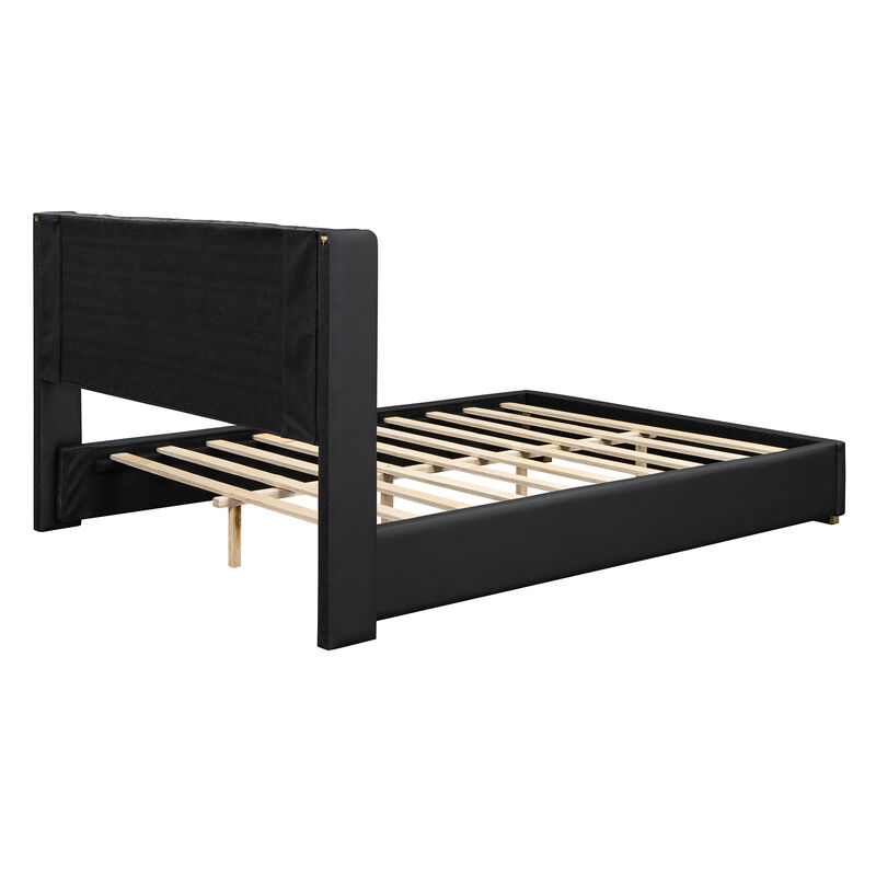Merax Light Luxurious PU Platform Bed