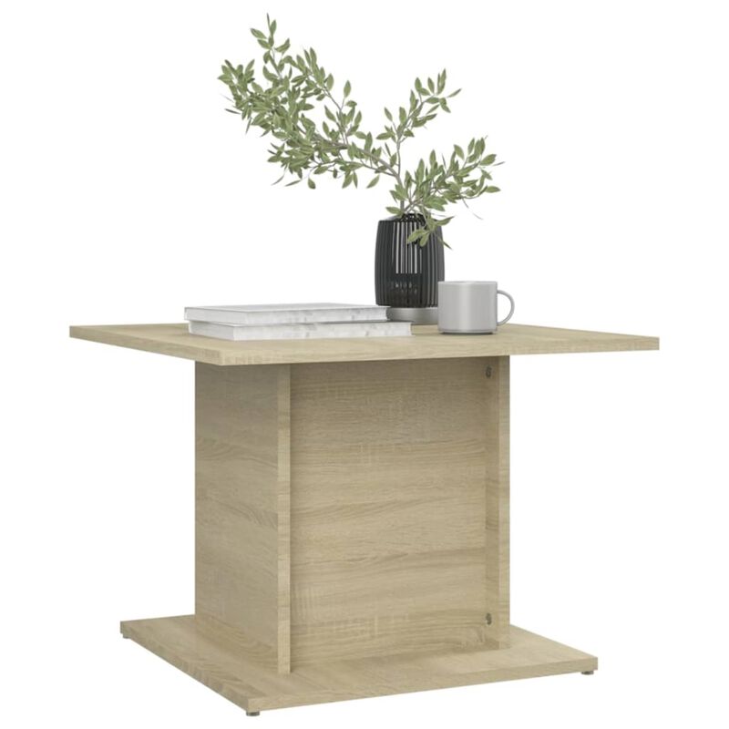 vidaXL Coffee Table Sonoma Oak 21.9"x21.9"x15.7" Engineered Wood
