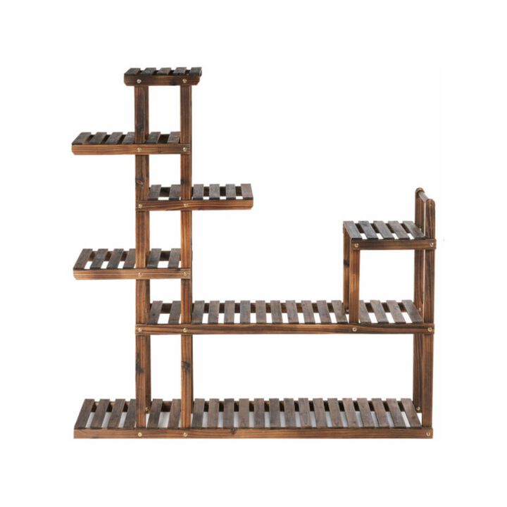 Hivvago 7-Tier Flower Wood Stand Plant Display Rack Storage Shelf