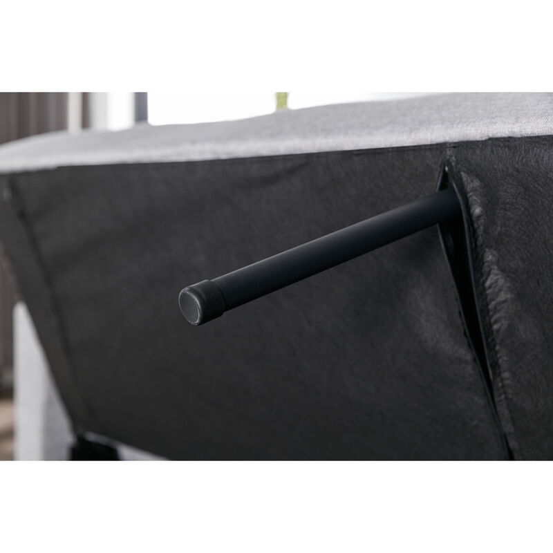 Convertible Sleeper Loveseat in Dark Grey Linen Fabric
