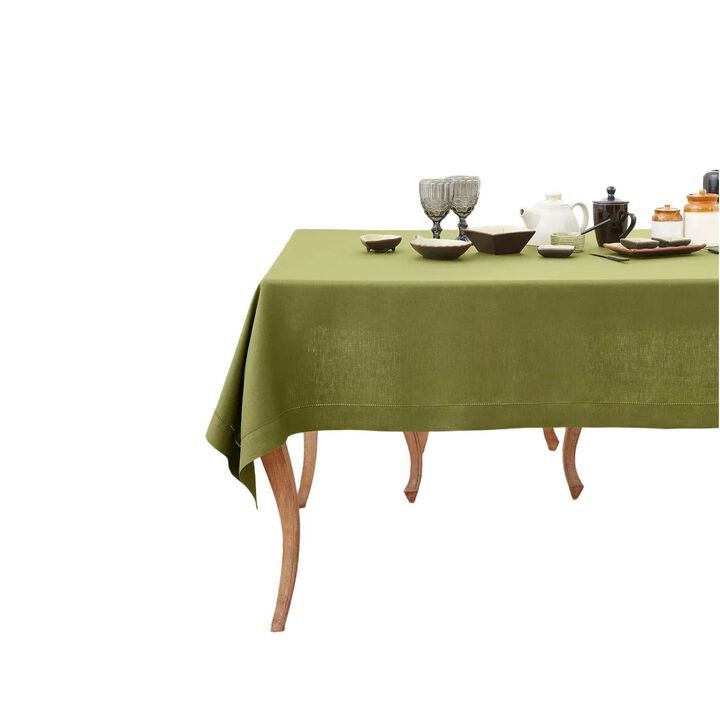 Solino Home 100% Pure Linen Tablecloth | Classic Hemstitch