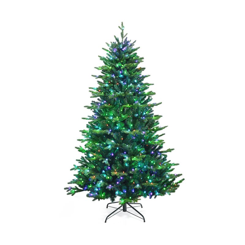 Pre-lit Artificial Hinged Christmas Tree with APP Controlled LED Lights