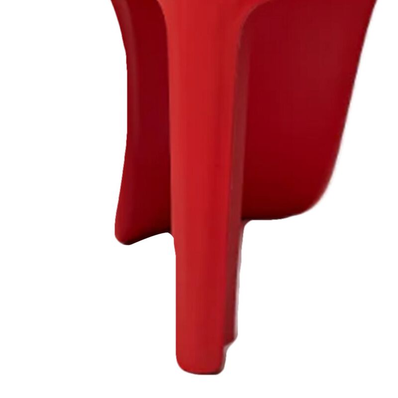 Fyna 16 Inch Kids Chair Set of 4, Curved Back, Elephant Trunk Design, Red - Benzara