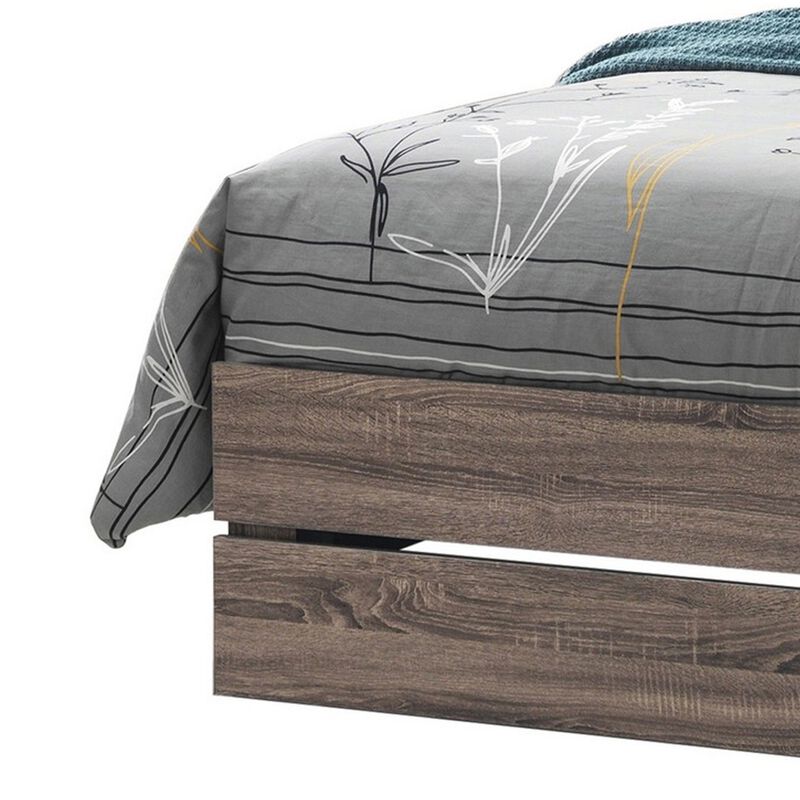 Eastern King Bed with Panel Headboard and Footboard, Brown-Benzara