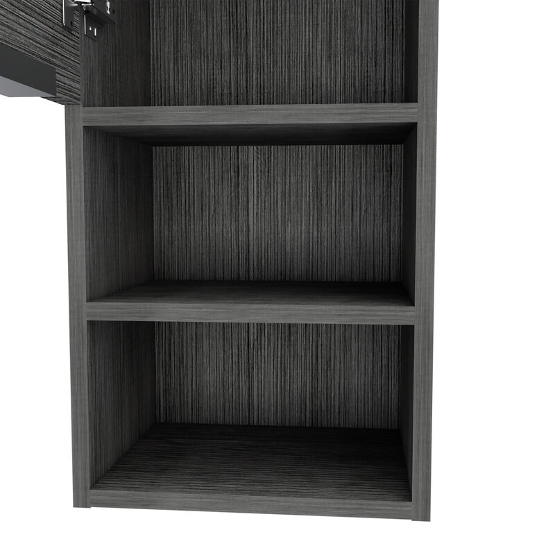 DEPOT E-SHOP Savona Medicine Single Door Cabinet, Two External Shelves, Two Interior Shelves, Black
