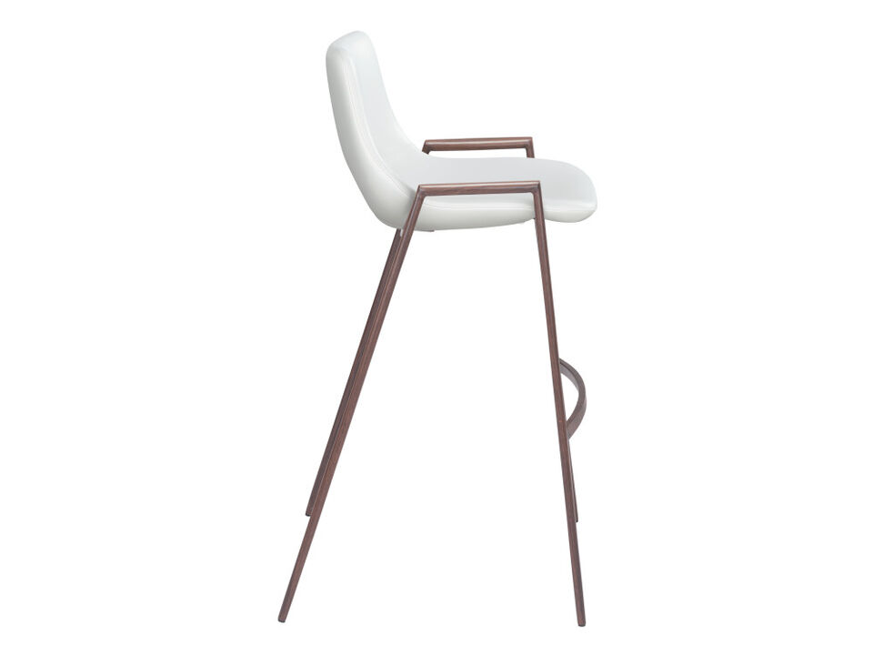 Desi Barstool (Set of 2) White & Walnut
