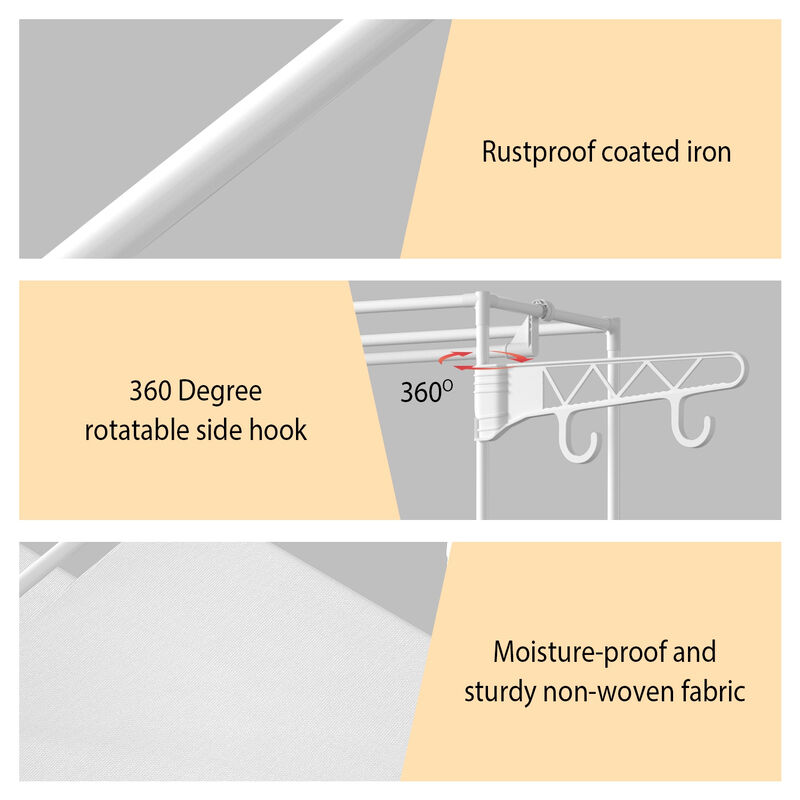 Closet Storage Rack with 4 Shelves and Hanging Rod Holds Up to 33lbs
