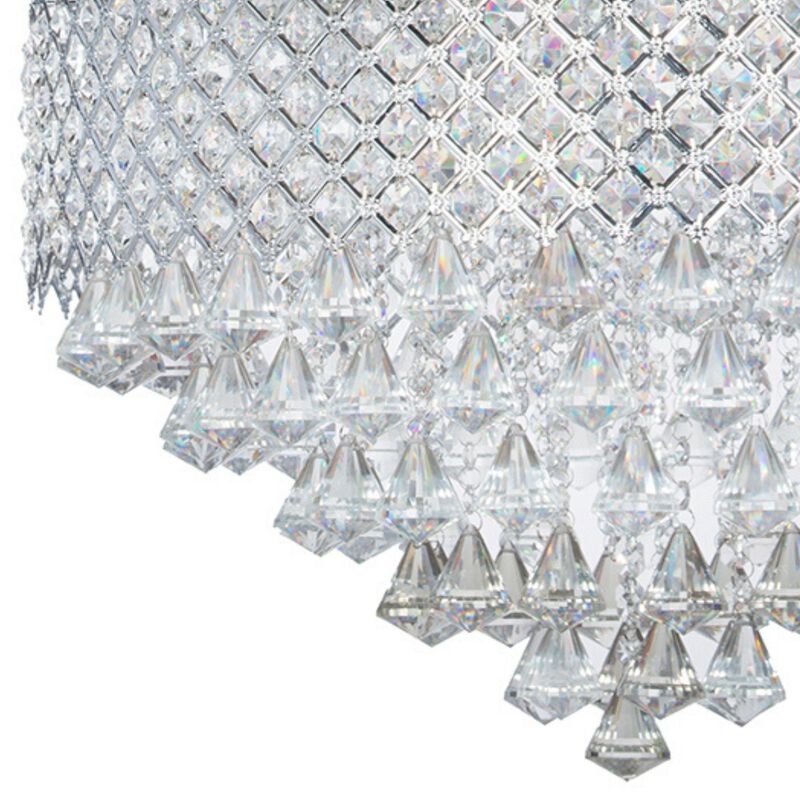 Cinderella Chandelier Chrome Metal and Crystal 12 LED Light