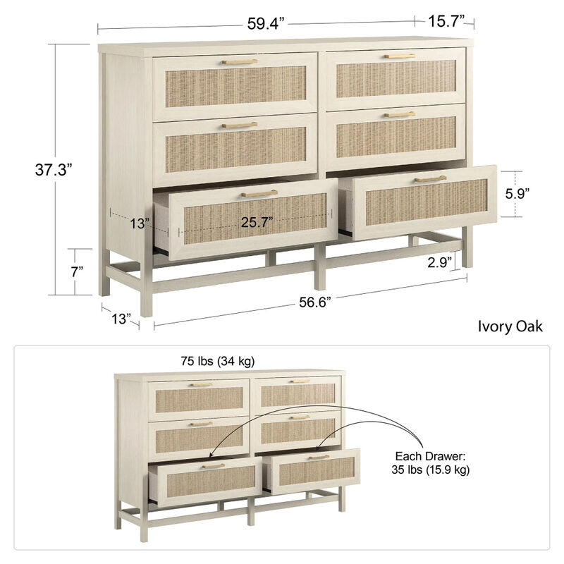 Lennon 6 Drawer Dresser