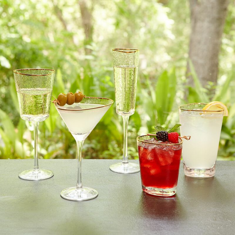 Set of 4 Hammered Wine Glasses