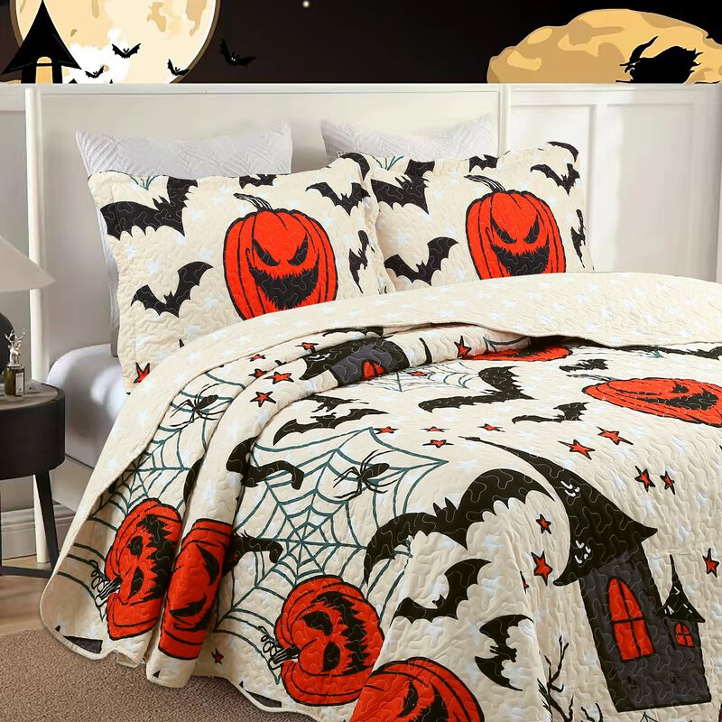 Marcielo Halloween Themed Quilt Bedspread Set Twin