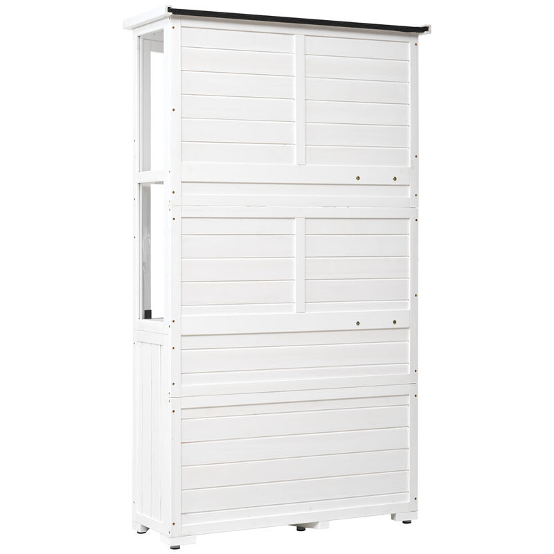 Merax Mini Greenhouse Cold Frame Garden Wood Storage Cabinet