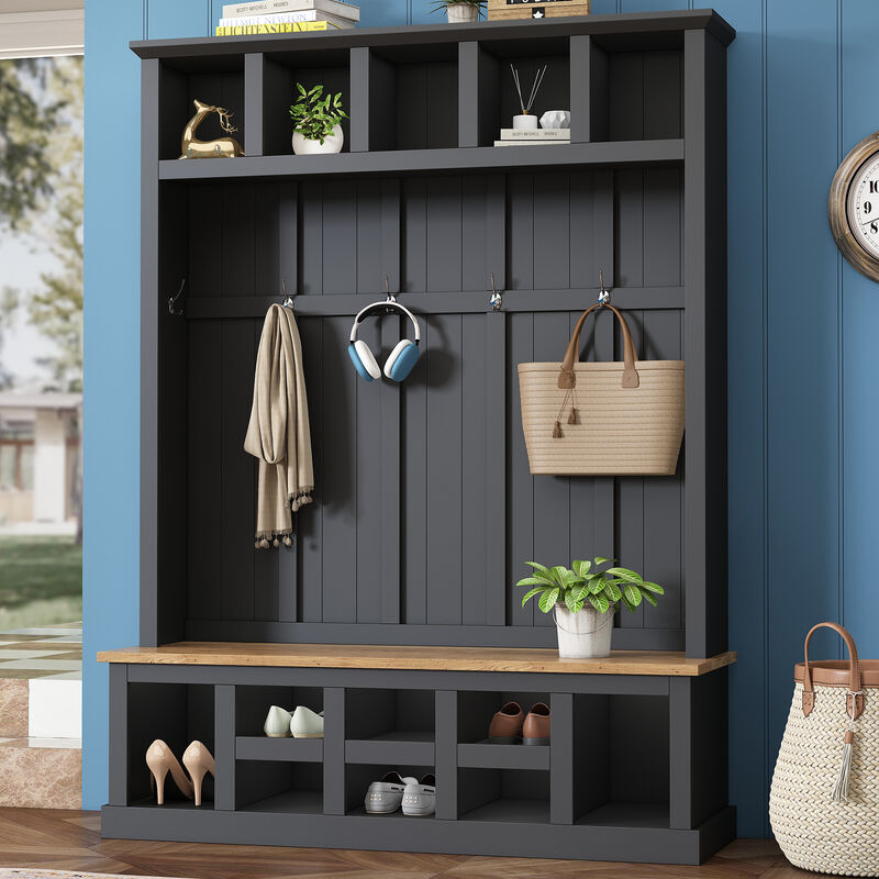 Merax Farmhouse Hall Tree with Bench