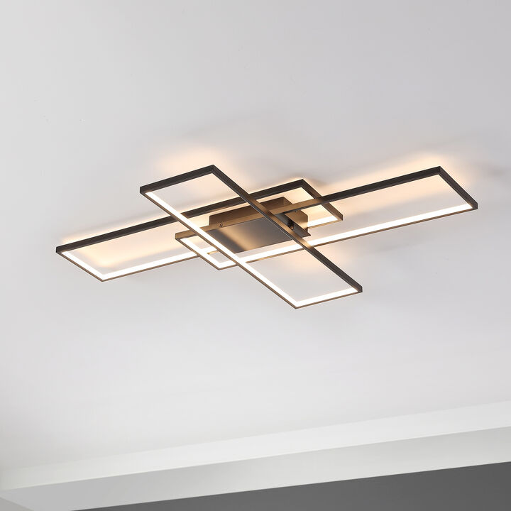 Palco Contemporary Minimalist Metal Adjustable Dimmable Geometric Integrated LED Flush Mount