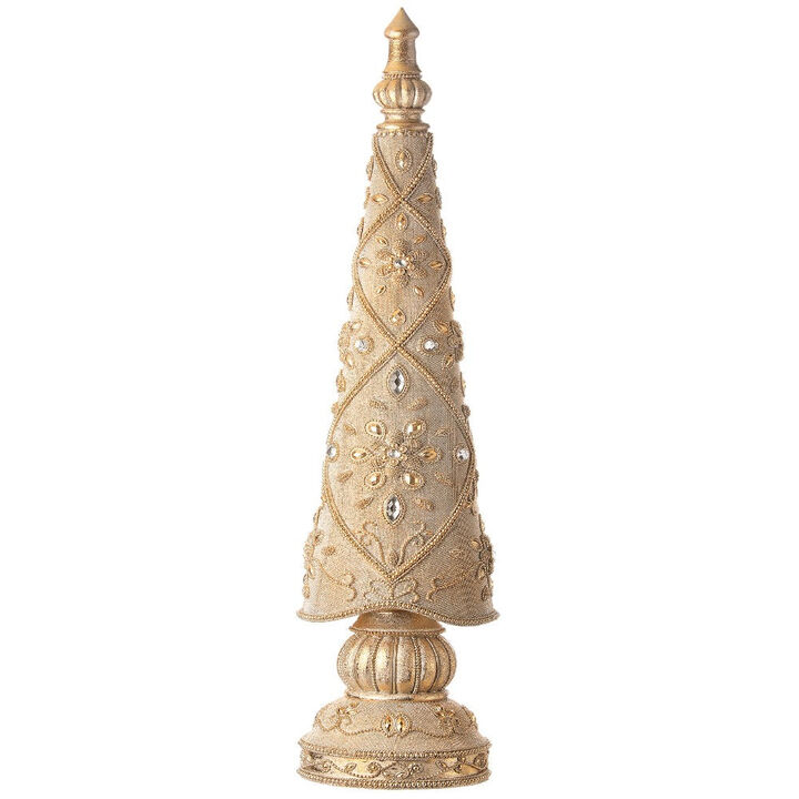 26-Inch Resin Jeweled Old World Christmas Tree: Elegant Holiday Decoration with Vintage Charm