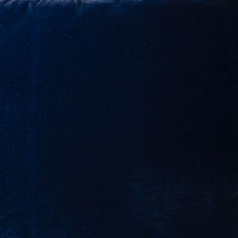 Navy Fringed Silk Velvet Throw Pillow 20" X 20"