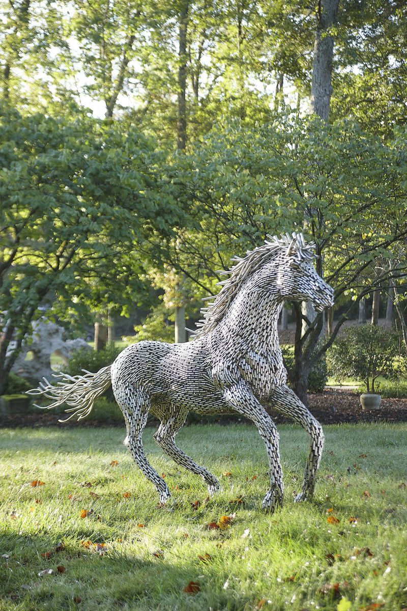 Horse Pipe Galloping Sculpture