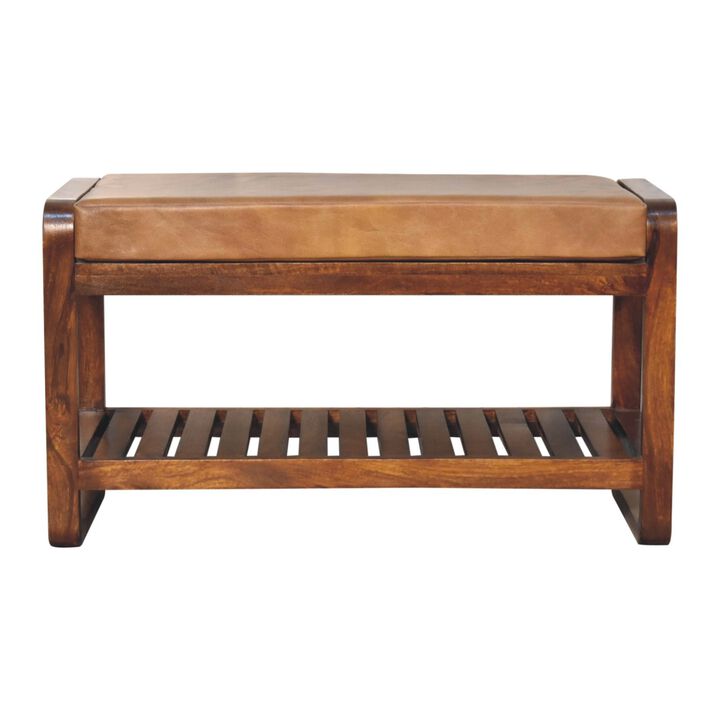 Artisan Furniture Solid Wood Small Buffalo Slatted Hallway Bench Artisan Furniture Solid Wood Small Buffalo Slatted Hallway Bench