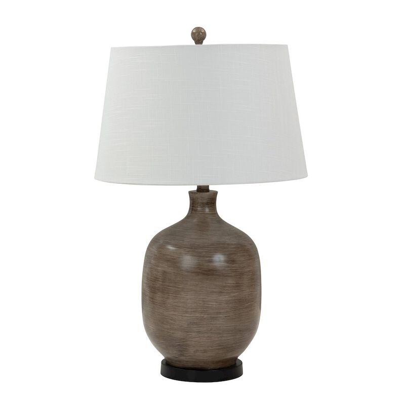 Lux Lighting Sierra 28 Grey Brown Tone Poly Table Lamp, (Set of 2)