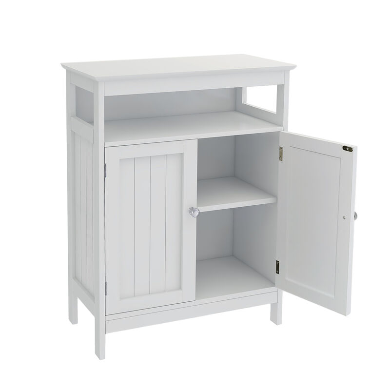 23.62 in. W. x 11.81 in. D x 31.5 in. H White Linen Cabinet with 2 Doors and 1 Shelf
