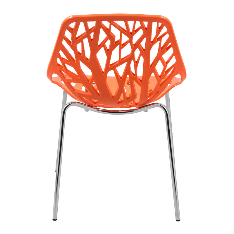 LeisureMod Modern Asbury Dining Chair w/ Chromed Legs