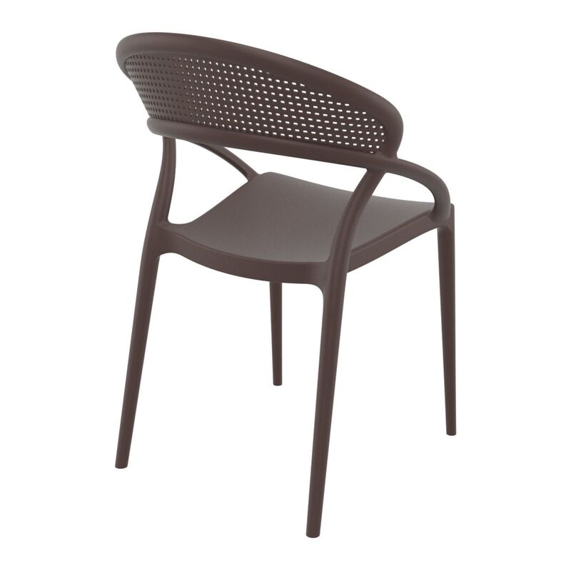 32.25" White Mesh Outdoor Patio Round Dining Chair