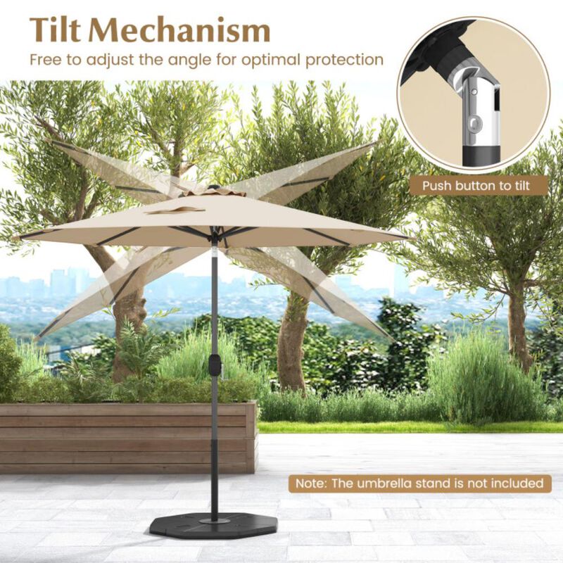 Hivvago 9 FT Outdoor Market Patio Table Umbrella Push Button Tilt Crank Lift