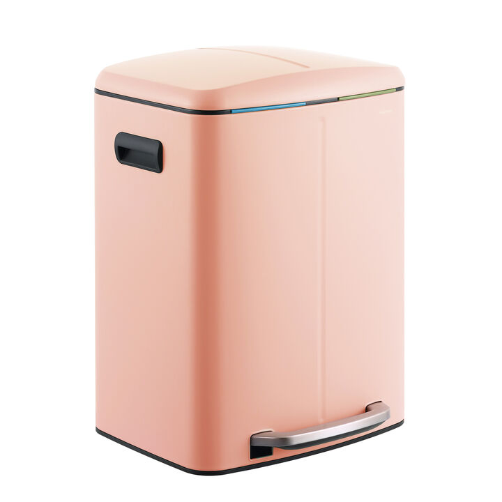 Marco Rectangular Double Bucket Trash Can with Soft-Close Lid
