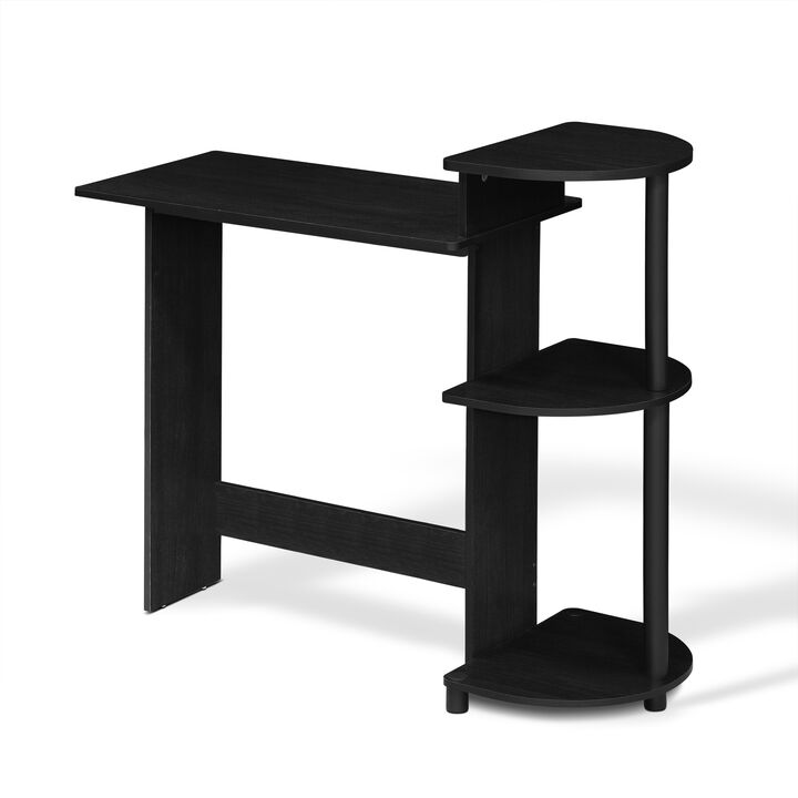 Furinno Furinno Compact Computer Desk with Shelves, Americano/Black, 11181AM/BK
