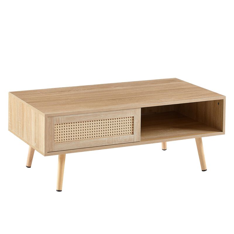 Coffee Table with Sliding Door Modern Storage Solution for a Stylish and Organized Living Room