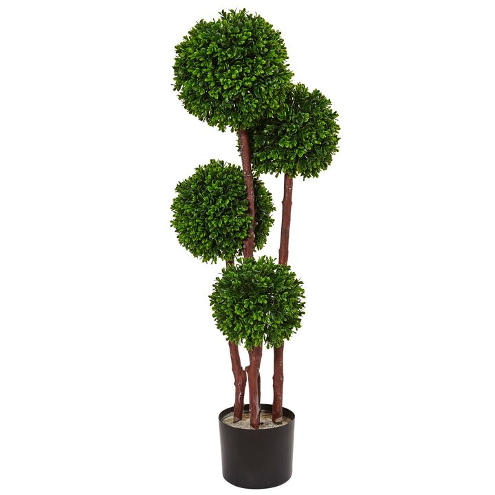 Hivvago 3 Feet Boxwood Topiary Tree UV Resistant (Indoor/Outdoor)
