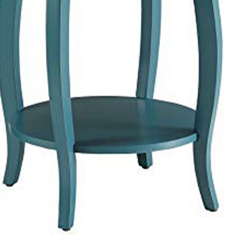 Affiable Side Table, Teal Blue-Benzara