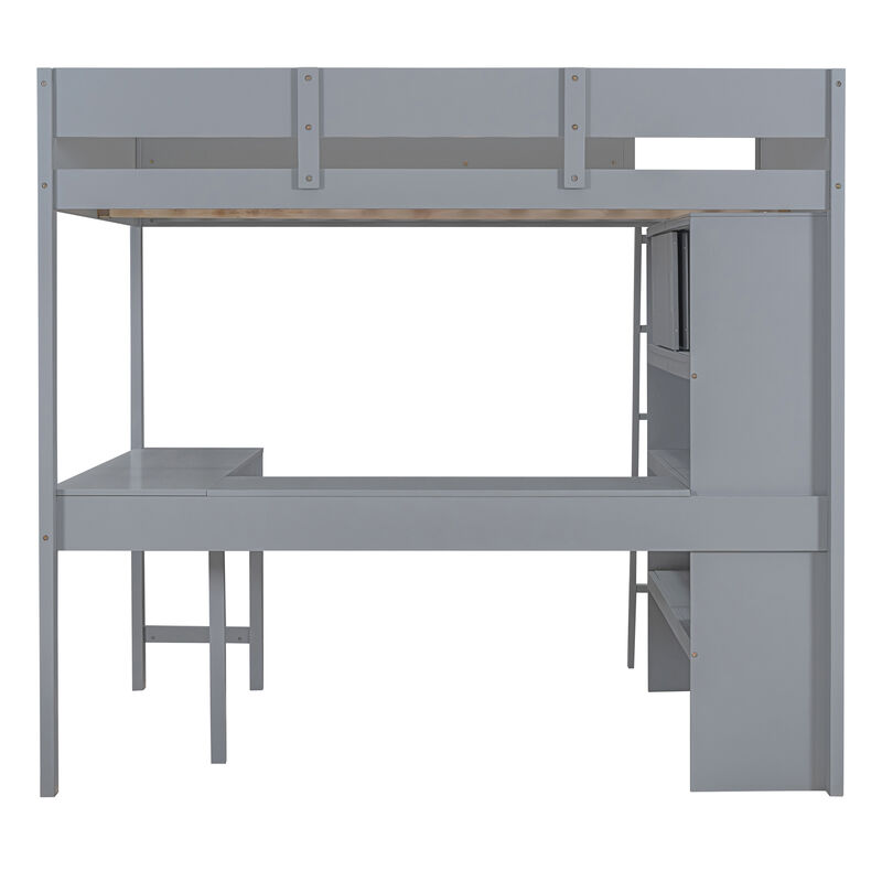 Merax Loft Bed with Desk and Shelf