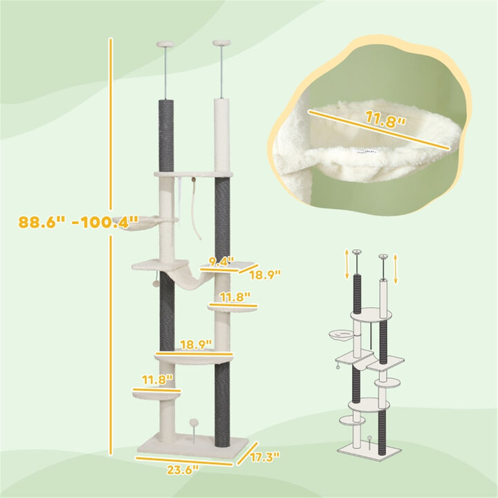 Cat Tree Sturdy Scratching Post and Climbing Tower with Cozy Perches for Cats