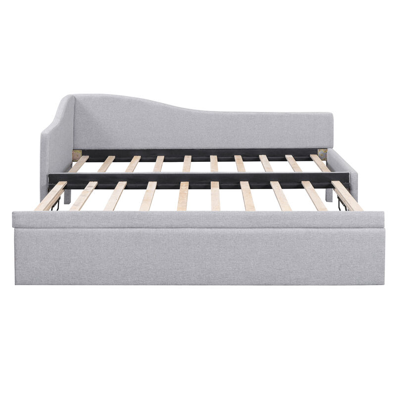 Merax Upholstered L-Shaped Daybed with Pop Up Trundle
