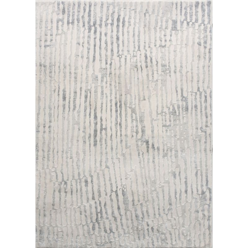5' x 7' Ivory and Gray Animal Print Rectangular Area Throw Rug