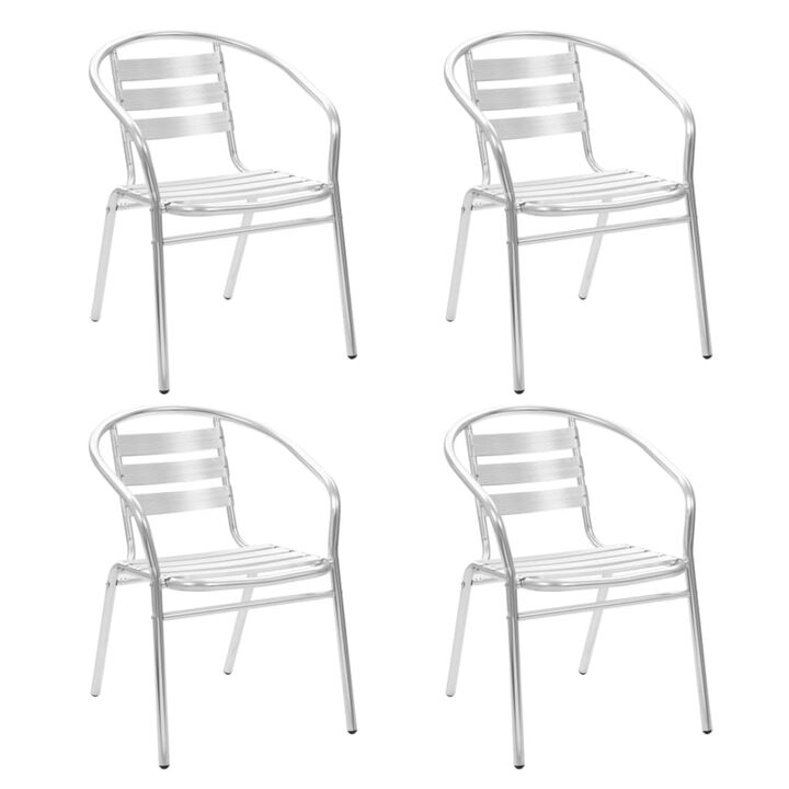 vidaXL Stackable Patio Chairs 4 pcs Aluminum