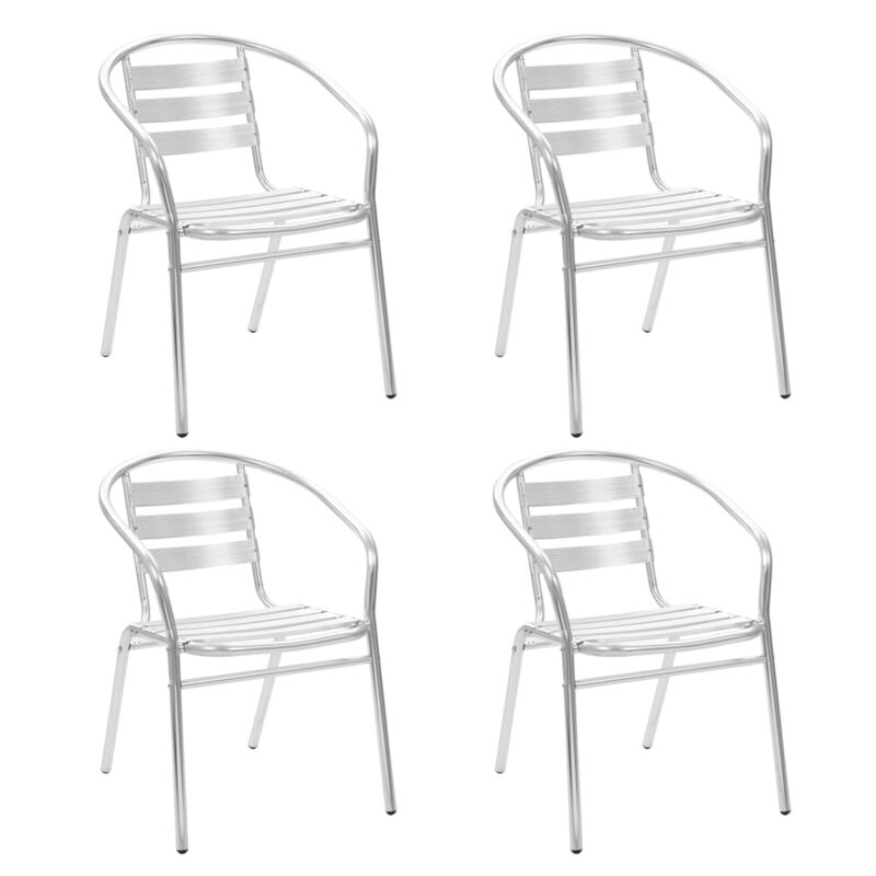 vidaXL Stackable Patio Chairs 4 pcs Aluminum