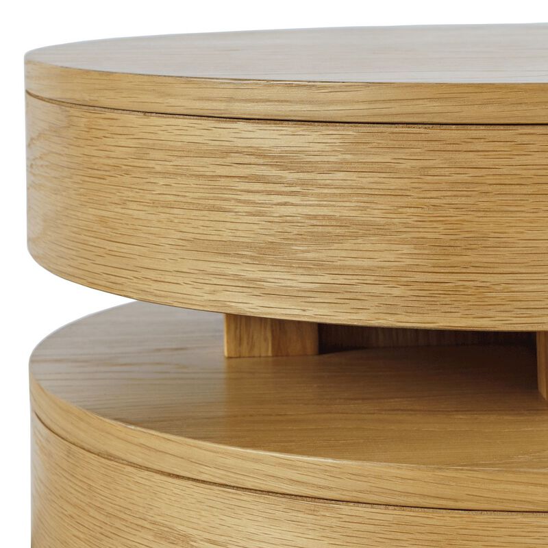 Jofran Brix Mid-Century Modern Floating Sculpture Layered Round End Table