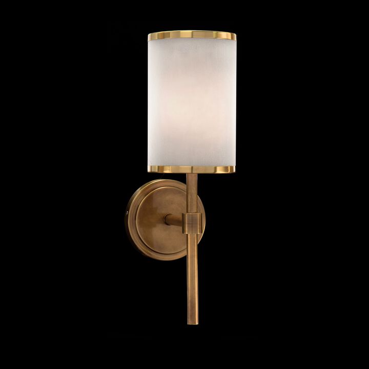 Brass-Banded One-Light Wall Sconce