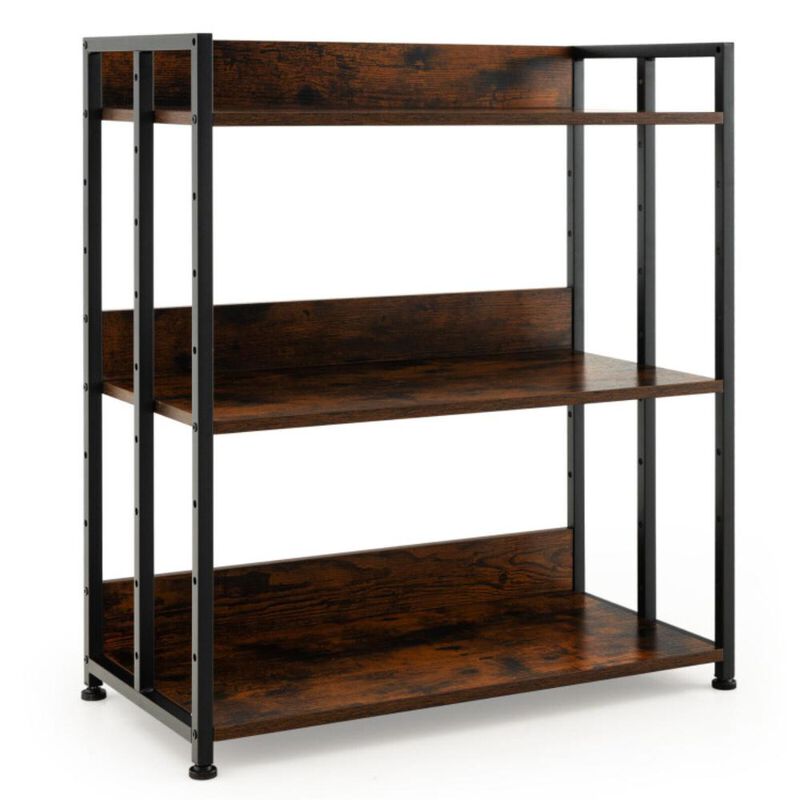 Hivvago 3/5-Tier Industrial Bookshelf Storage Shelf Display Rack with Adjustable Shelves